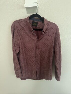 Scotch & Soda Men's Button-Down Shirt in Dusty Rose with Micro Pattern